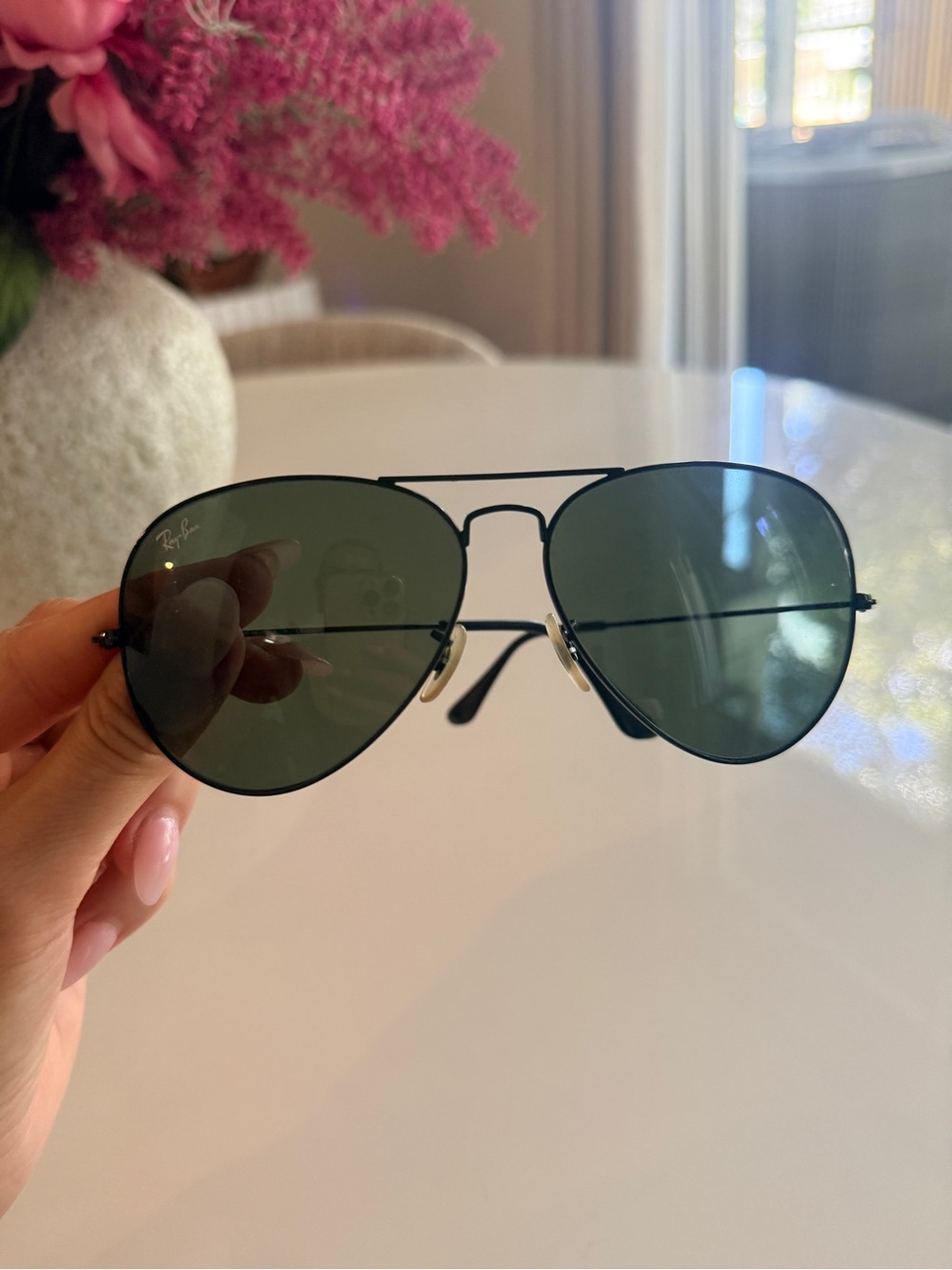 Ray-Ban Aviator Sunglasses in Black Unisex - Picture 3 of 6